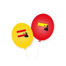 Ballons in Landesfarben – Spanien