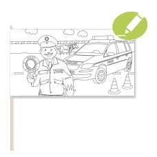 Polizei – Papierflaggen kreativ