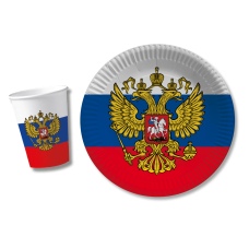 Pappbecher und Teller – Russland