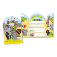 8 Einladungskarten – Zoo