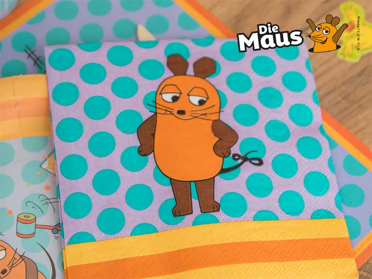 Partyartikel zur Sendung mit der Maus